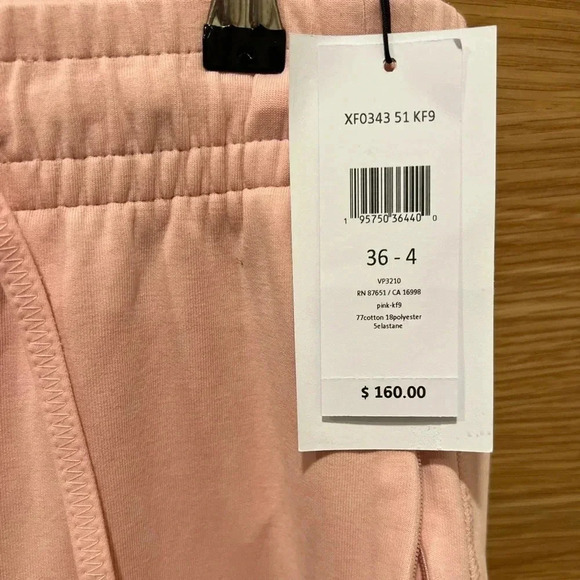 LACOSTE | Ankle-Crop Double-Fleece Joggers | Pink | Size 4 | NWT - Picture 9 of 9